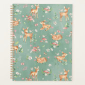 Cute Waterverf Deer Patroon Planner (Voorkant)