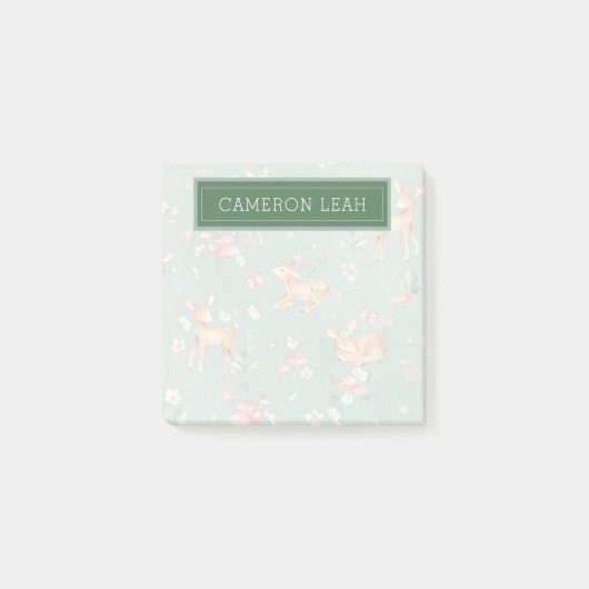 Cute Waterverf Deer Patroon Post-it® Notes (Voorkant)