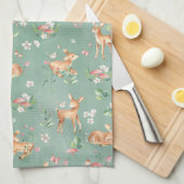 Cute Waterverf Deer Patroon Theedoek (Quarter Fold)