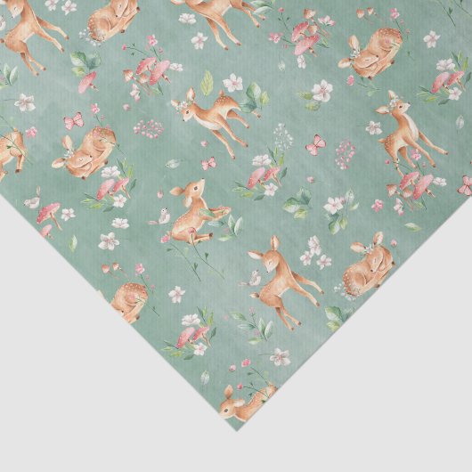 Cute Waterverf Deer Patroon Tissuepapier (Detail)