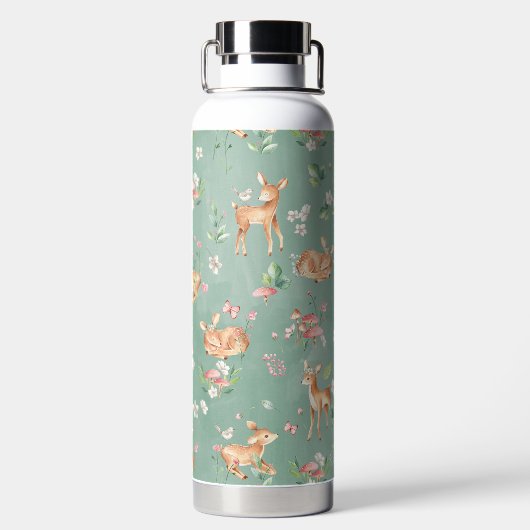Cute Waterverf Deer Patroon Waterfles (Achterkant)