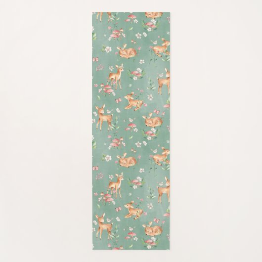Cute Waterverf Deer Patroon Yogamat (Voorkant)