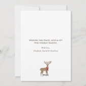 Cute Waterverf Deer Winter Scene Kerstkaarten Feestdagenkaart (Achterkant)