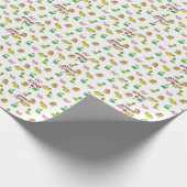 Cute Waterverf Dinosaur Animal Pattern Birthday Cadeaupapier (Hoek)