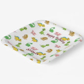 Cute Waterverf Dinosaur Animal Pattern Birthday Papieren Bordje (Gebogen)