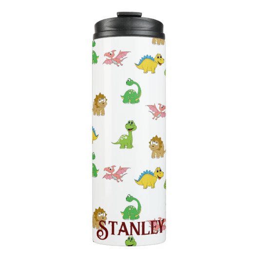 Cute Waterverf Dinosaur Animal Pattern Thermosbeker (Voorkant)