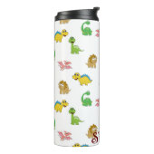 Cute Waterverf Dinosaur Animal Pattern Thermosbeker (Gedraaid links)