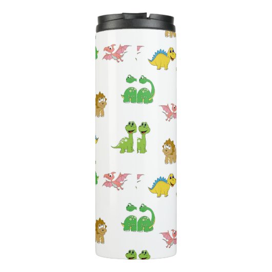 Cute Waterverf Dinosaur Animal Pattern Thermosbeker (Achterkant)