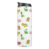 Cute Waterverf Dinosaur Animal Pattern Thermosbeker (Geroteerd rechts)