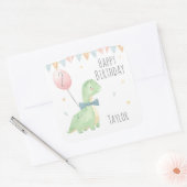 Cute Waterverf Dinosaur Birthday Boy Personalized Vierkante Sticker (Envelop)