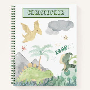 Cute Waterverf Dinosaur Notitieboek