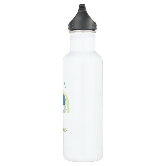 Cute Waterverf Dinosaur & Rainbow Kind Name Waterfles (Rechts)