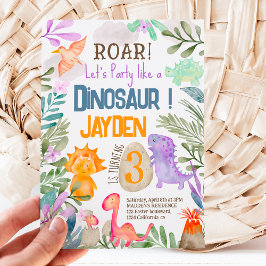 Cute waterverf dinosauriërs greenery children jari kaart