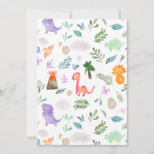 Cute waterverf dinosaurius greenery boy baby showe kaart (Achterkant)