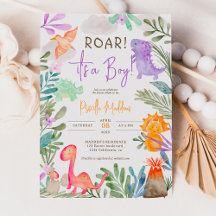 Cute waterverf dinosaurius greenery boy baby showe