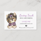 Cute Waterverf Dog Grooming Service Visitekaartje (Voorkant)