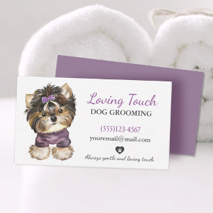 Cute Waterverf Dog Grooming Service Visitekaartje