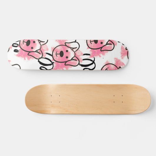Cute Waterverf Dog Pattern Persoonlijk Skateboard (Horizontaal)