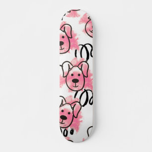 Cute Waterverf Dog Pattern Persoonlijk Skateboard