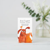 Cute Waterverf Dog Walking Pet Sitting Visitekaartje (Staand voorkant)