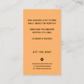 Cute Waterverf Dog Walking Pet Sitting Visitekaartje (Achterkant)