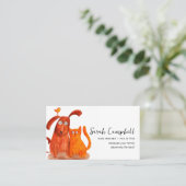 Cute Waterverf Dog Walking Pet Sitting Visitekaartje (Staand voorkant)