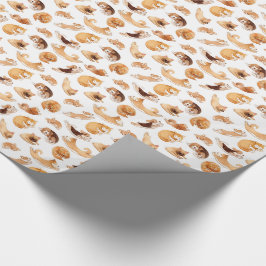 Cute Waterverf Dogs Illustrated Pattern Cadeaupapier