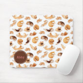 Cute Waterverf Dogs Illustrated Pattern Muismat (Met muis)