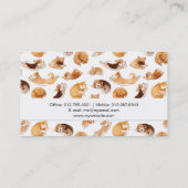 Cute Waterverf Dogs Illustrated Pattern Visitekaartje (Achterkant)