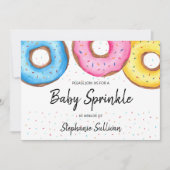 Cute Waterverf Donuts Baby Sprinkle Invitation Kaart (Voorkant)