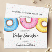 Cute Waterverf Donuts Baby Sprinkle Invitation Kaart