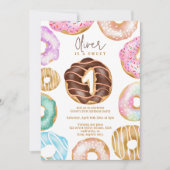 Cute waterverf donuts Sweet One 1e verjaardag Kaart (Voorkant)