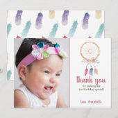 Cute Waterverf Drocatcher Birthday Bedankkaart (Voorkant / Achterkant)