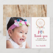 Cute Waterverf Drocatcher Birthday Bedankkaart (Voorkant / Achterkant)