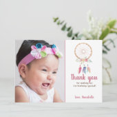 Cute Waterverf Drocatcher Birthday Bedankkaart (Staand voorkant)