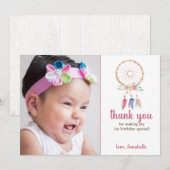 Cute Waterverf Drocatcher Birthday Bedankkaart (Voorkant / Achterkant)