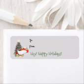 Cute Waterverf Duck kerstcadeau Label Label (Insitu)