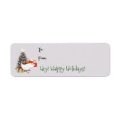 Cute Waterverf Duck kerstcadeau Label Label (Voorkant)