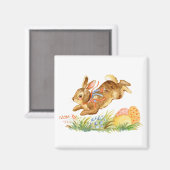 Cute waterverf easter rabbit magneet (Voorkant / Achterkant)