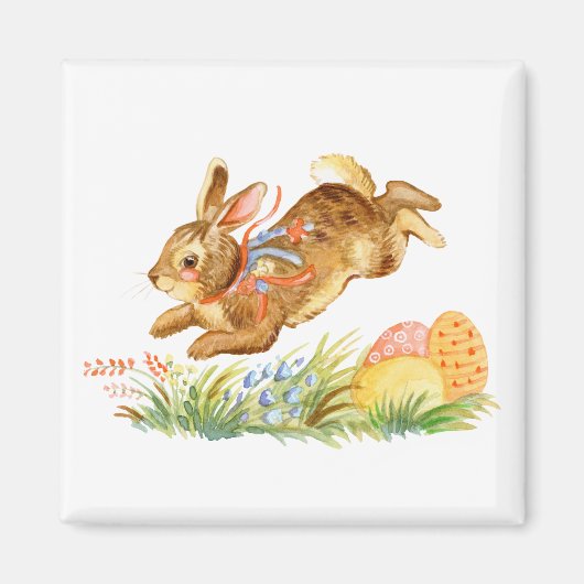 Cute waterverf easter rabbit magneet (Voorkant)