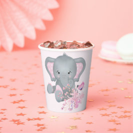 Cute waterverf Elephant baby Papieren Bekers