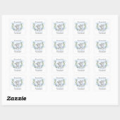 Cute Waterverf Elephant Boy Baby shower Bedankt Vierkante Sticker (Vel)