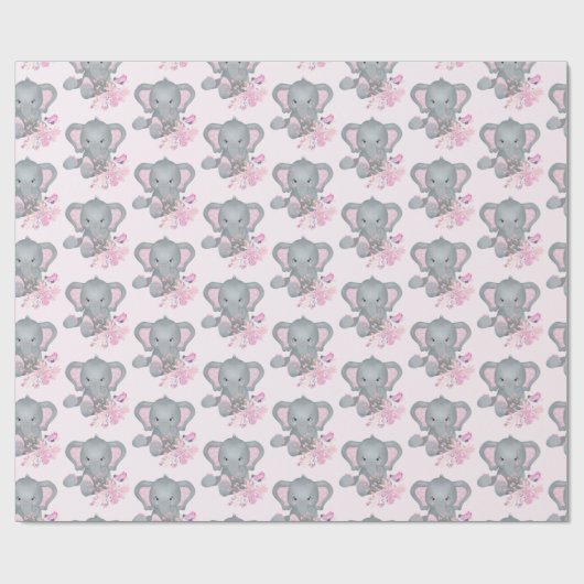 Cute waterverf Elephant Cadeaupapier (Vlak)