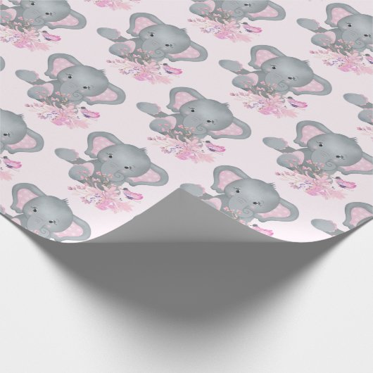 Cute waterverf Elephant Cadeaupapier (Hoek)
