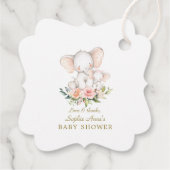 Cute Waterverf Elephant Girl Baby shower Bedankjes Labels (Achterkant)