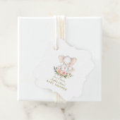 Cute Waterverf Elephant Girl Baby shower Bedankjes Labels (In situ)