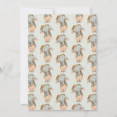 Cute Waterverf Elephant Girl Baby shower Kaart (Achterkant)