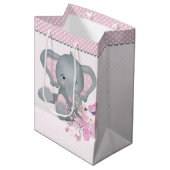 Cute waterverf Elephant Medium Cadeauzakje (Voorkant Gekanteld)