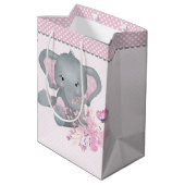 Cute waterverf Elephant Medium Cadeauzakje (Achterkant Gekanteld)