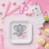 Cute waterverf Elephant Papieren Bordje (Feest)